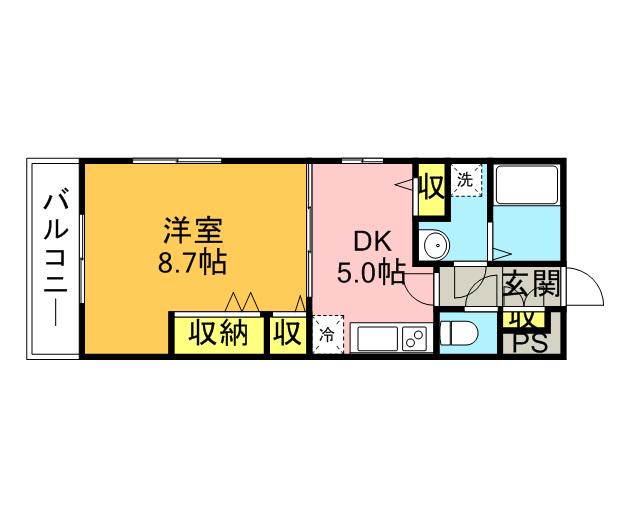 リブリ・LA LUCE(1DK/3階)の間取り写真