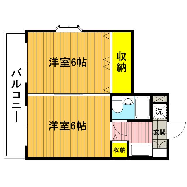 ロイヤルコート1(2K/3階)の間取り写真
