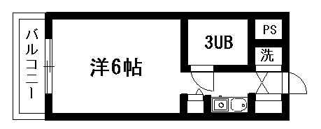 ロイヤルコート1(ワンルーム/4階)の間取り写真