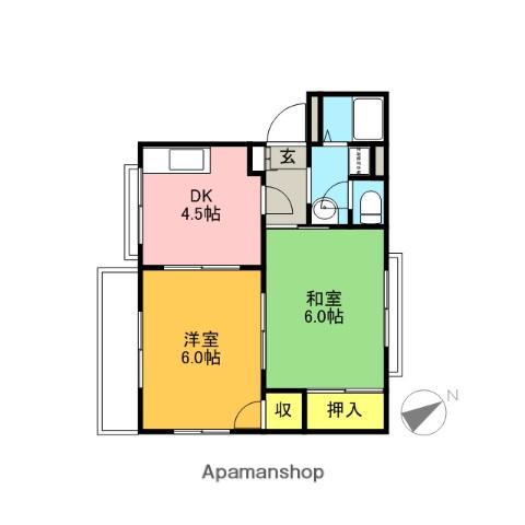 サニーハイツ弐番館 1階階 間取り
