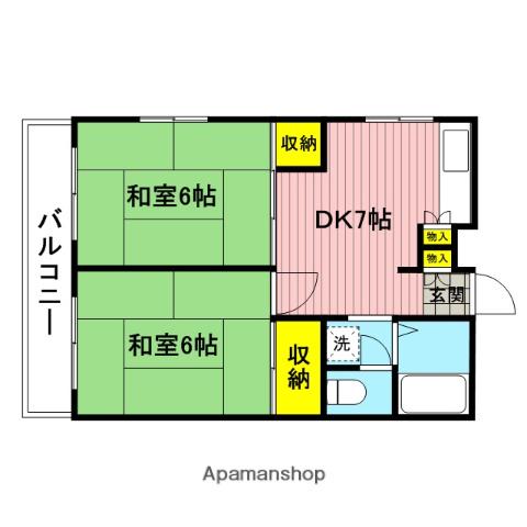 リバーサイド・オクダ1(2DK/1階)の間取り写真