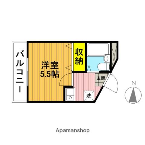 アネックス中浦和2期(1K/1階)の間取り写真