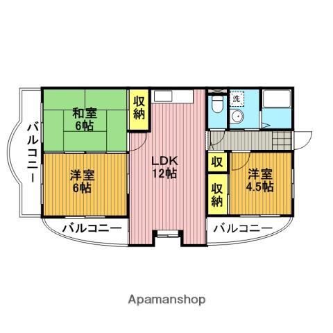 グランドカーサ武蔵野(3LDK/3階)の間取り写真