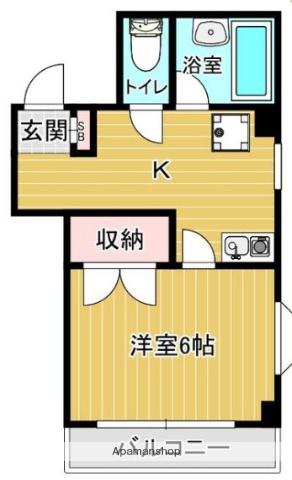 メゾンひまわり(1K/2階)の間取り写真