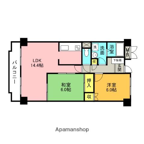 ステーションプラザⅡ(2LDK/7階)の間取り写真