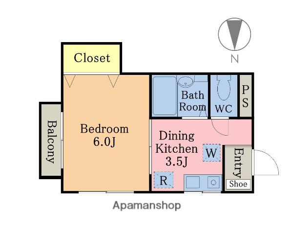 ビリーヴナカジマⅡ(1K/3階)の間取り写真