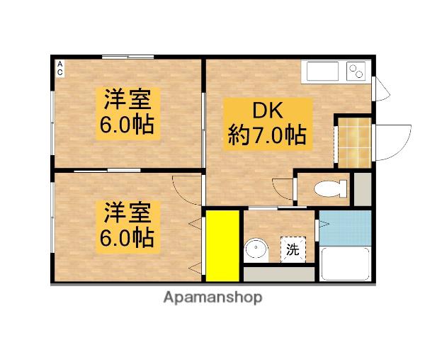 フォレストビラTK(2DK/2階)の間取り写真