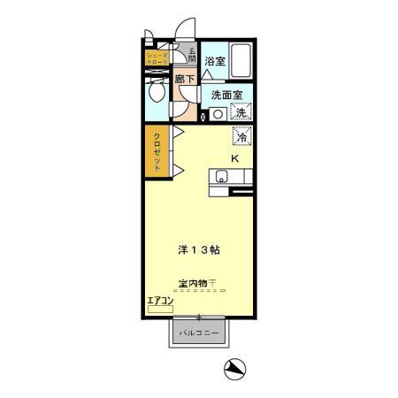 メゾンクレール(ワンルーム/2階)の間取り写真