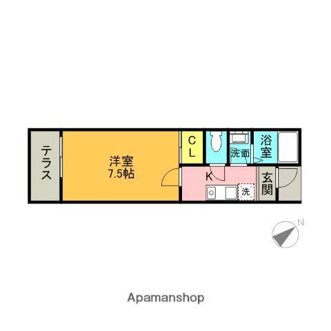 美南ヒルズ(1K/1階)の間取り写真