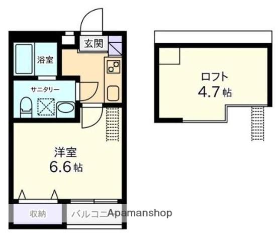 ドリームライツ越谷(1K/1階)の間取り写真