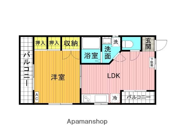 ベルメゾン越谷(1LDK/2階)の間取り写真