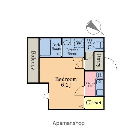 リバーパーク三郷(1K/3階)の間取り写真