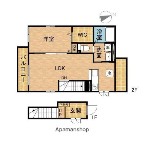 TOMYS HEIM(1LDK/2階)の間取り写真