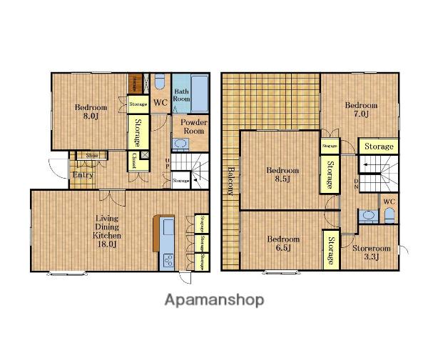 東武伊勢崎・大師線 越谷駅 徒歩19分 2階建 築29年(4SLDK)の間取り写真