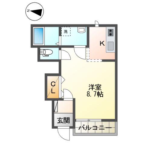 エクセル パレス(1K/1階)の間取り写真