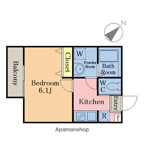 プティ・ボヌール北越谷(1K/1階)の間取り写真