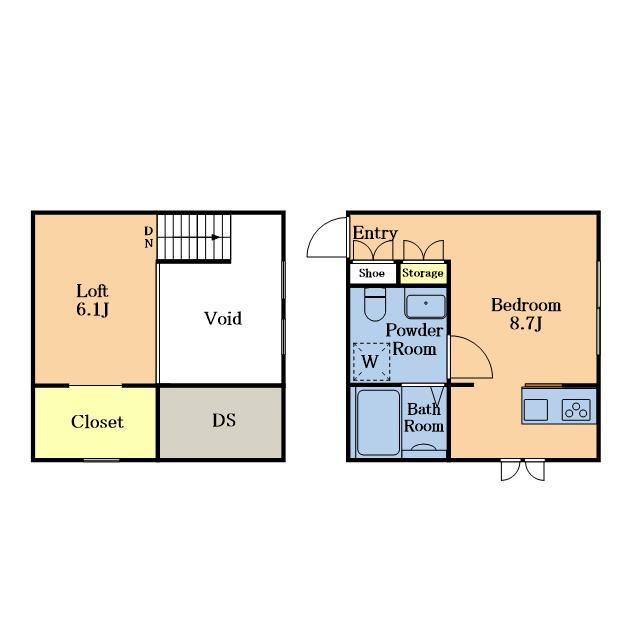 プリマことぶき(ワンルーム/1階)の間取り写真