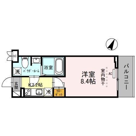 LAULEA越谷(1K/2階)の間取り写真