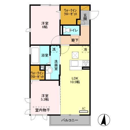 ROI DE LOURS Ⅲ(2LDK/1階)の間取り写真