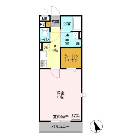 アルバ・グラート A(1K/2階)の間取り写真