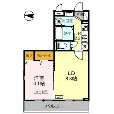 サンリリオ(2K/3階)の間取り写真