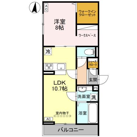 ルベルコート(1LDK/3階)の間取り写真