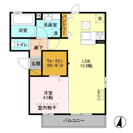 グリーンパーク(1LDK/1階)の間取り写真