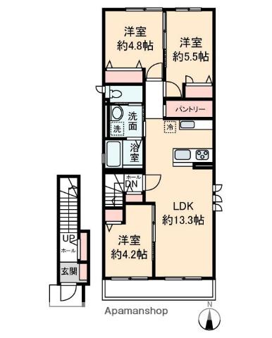 HALE LINO(3LDK/2階)の間取り写真