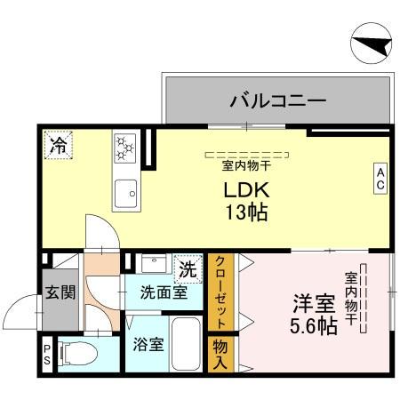 カーサ ルビア(1LDK/1階)の間取り写真