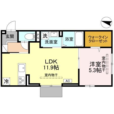 カーサ ルビア(1LDK/1階)の間取り写真