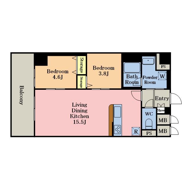 さがみLTレジデンス(2LDK/9階)の間取り写真