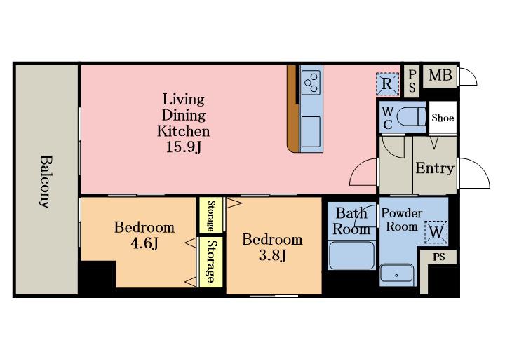 さがみLTレジデンス(2LDK/9階)の間取り写真