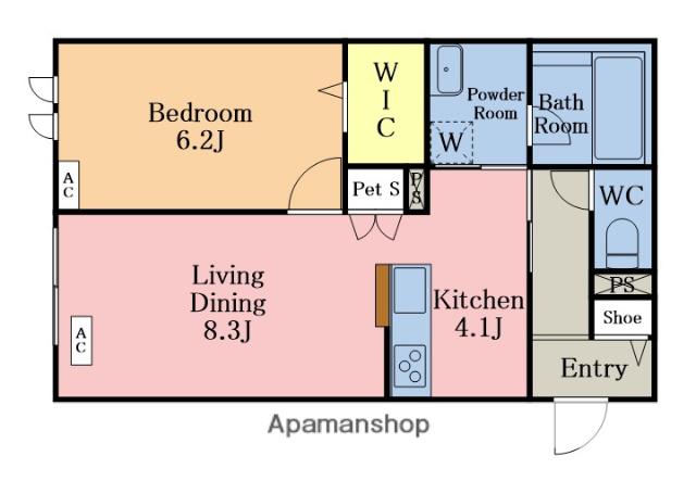 八潮市八潮6丁目メゾン(1LDK/1階)の間取り写真