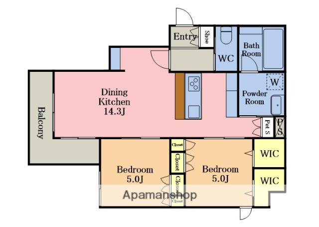 リアン八潮(2LDK/3階)の間取り写真