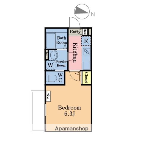 KEIAI RESIDENCE 新越谷(1K/2階)の間取り写真