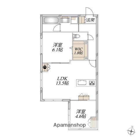 川口市東川口2丁目メゾン(2LDK/1階)の間取り写真