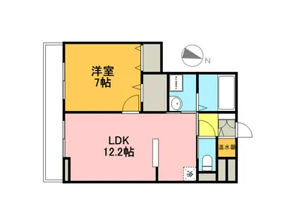 アズール(1LDK/3階)の間取り写真