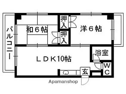カーサ吉川(2LDK/1階)の間取り写真