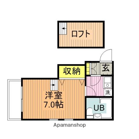 SKコーポ(1K/2階)の間取り写真