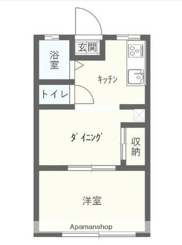 シティハイム ヤグチハイツB(1K/2階)の間取り写真