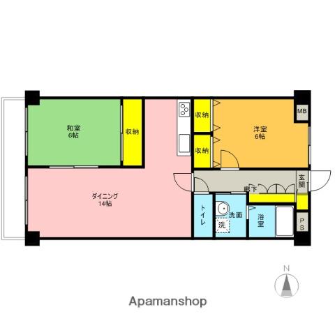 サイレンス扶桑(2LDK/4階)の間取り写真