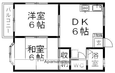 ルーラル(2DK/1階)の間取り写真