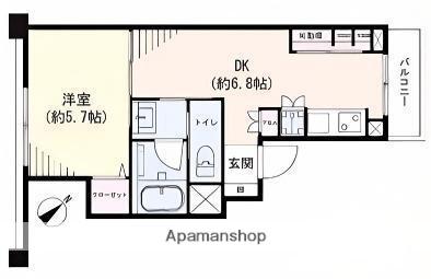 並木クイーンコーポ(1DK/5階)の間取り写真