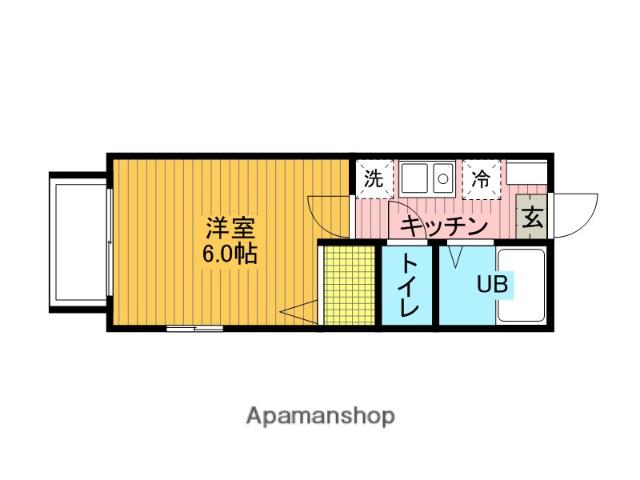 レジデンス桜木(1K/2階)の間取り写真