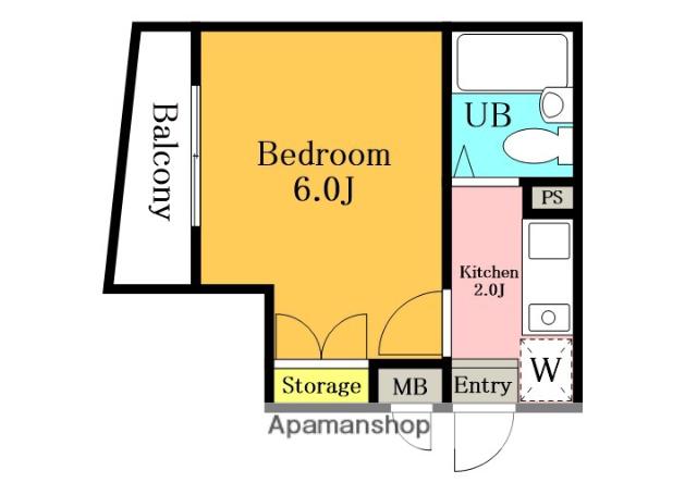 スカイコート戸田公園第4(1K/2階)の間取り写真