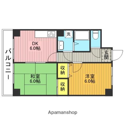 コートエスタ(2DK/1階)の間取り写真