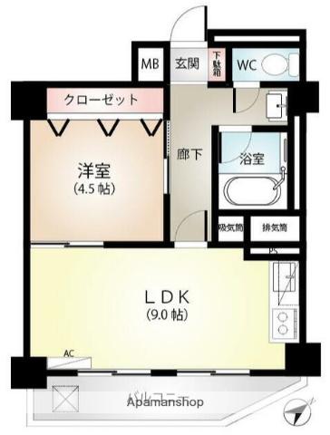 西川口ファミリーマンション(1LDK/2階)の間取り写真
