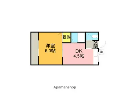 第3丸三マンション(1DK/2階)の間取り写真