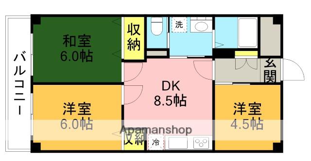 メゾン金子(3DK/3階)の間取り写真