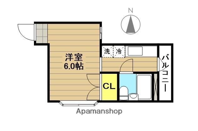 コーポヒラタ(1K/3階)の間取り写真